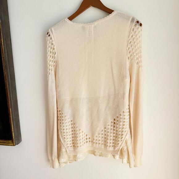 Anthropologie Sunday In Brooklyn Fiona Sweater Top Cream Size S - Picture 4 of 9